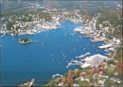 Aerial view of Boothbay Harbor Maine Postcard