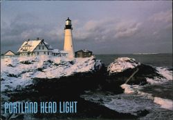 Portland Head Light in Winter, Maine Postcard