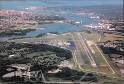 Portland Maine International Jetport Aerial View Postcard