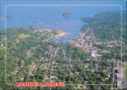Aerial View of Harbor and Town Postcard