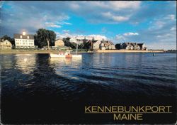 Waterfront View with Boat and Buildings Postcard