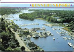 Aerial Panoramic View of Kennebunkport Harbor Postcard