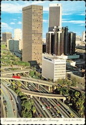 Downtown Los Angeles and Harbor Freeway Postcard