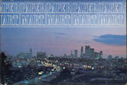 Paper Mart Los Angeles Skyline Evening View Postcard