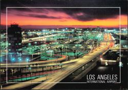 Los Angeles International Airport Terminal View at Sunset Postcard
