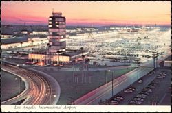 Los Angeles International Airport Sunset View Postcard