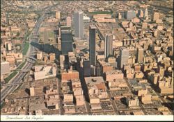Downtown Los Angeles Aerial View and Harbor Freeway Postcard