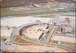 Aerial View of Airport Terminal and Runways Postcard