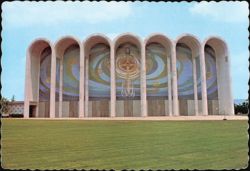 The First Baptist Church Sanctuary and Mosaic Wall Postcard