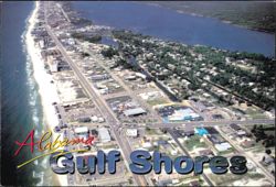 Aerial View of Downtown Gulf Shores Postcard