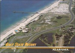 Gulf State Resort Aerial Panoramic View, Beach and Pier Postcard