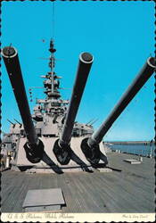 U.S. Alabama Battleship Mobile 16-Inch Guns Postcard