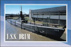 U.S.S. Drum (SS-228) Submarine Mobile Alabama Postcard