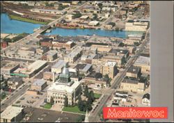 Downtown Manitowoc, Wisconsin Postcard