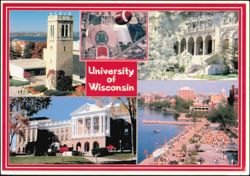 University of Wisconsin Campus Landmarks Postcard
