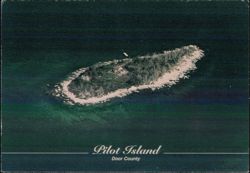 Pilot Island Lighthouse Aerial View Postcard