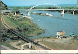 Mississippi River Bridge connecting Prairie du Chien and Marquette Postcard