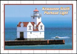 Kewaunee South Pierhead Light Wisconsin Postcard