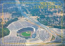 Milwaukee County Stadium Aerial View with Parking Lots Postcard