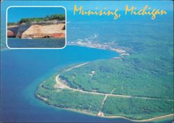 Aerial View and Pictured Rocks National Lakeshore Postcard