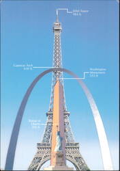 Comparative Heights of Some of the World's Famous Landmarks Postcard