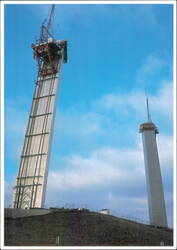 Gateway Arch Construction with Creeper Derricks Saint Louis Postcard