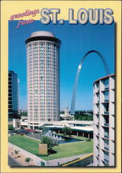 Regal Hotel and Gateway Arch Postcard