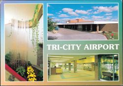 Tri-City Airport Terminal and Interior, Freeland, Michigan Postcard