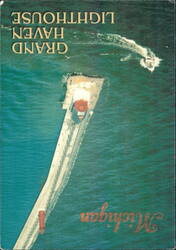 Grand Haven Lighthouse on South Pier, Michigan Postcard