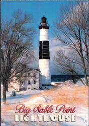 Big Sable Point Lighthouse in Winter Postcard