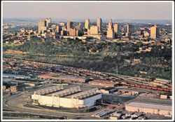 R. Crosby Kemper Memorial Arena and Skyline Postcard