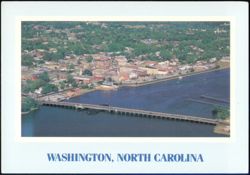 Aerial View of Waterfront and Bridge Postcard