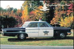 Mayberry Motor Inn Sheriff Car Mount Airy North Carolina Postcard