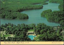 City Lake Park Swimming Pool and Aerial View Postcard