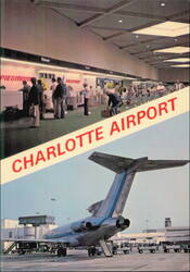 Charlotte Douglas International Airport Terminal and Airplane Postcard