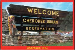 Welcome Cherokee Indian Reservation Sign Postcard