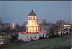 Clock Tower atop Citadel Hill at Dusk Postcard