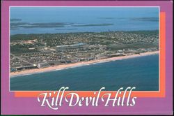 Kill Devil Hills Outer Banks Aerial Panoramic View Looking West Postcard