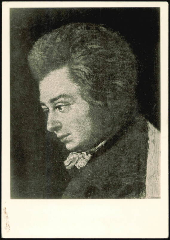 Wolfgang Amadeus Mozart Unfinished Portrait by J. Lange