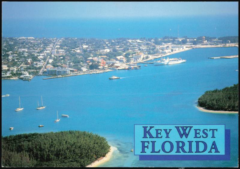 Aerial View of Harbor and Coastal Waters Key West Florida
