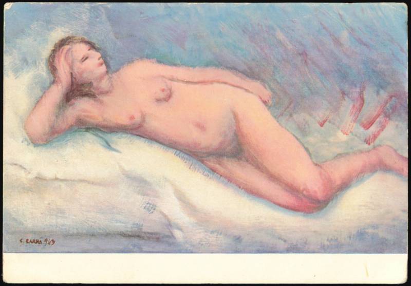 Carlo Carrà: Nudo sdraiato (1943) Women