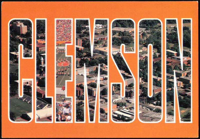 Clemson University Campus Aerial Large Letter View South Carolina