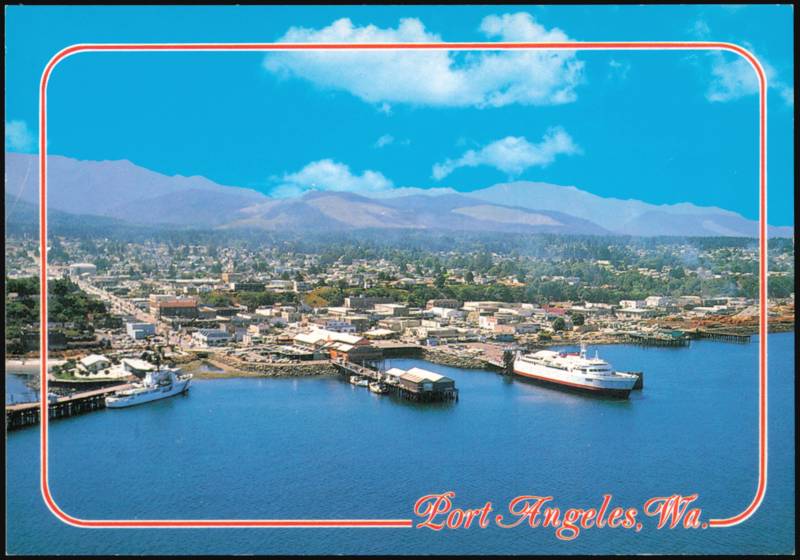 Waterfront, Harbor and Ferry Landing Scenic View Port Angeles Washington