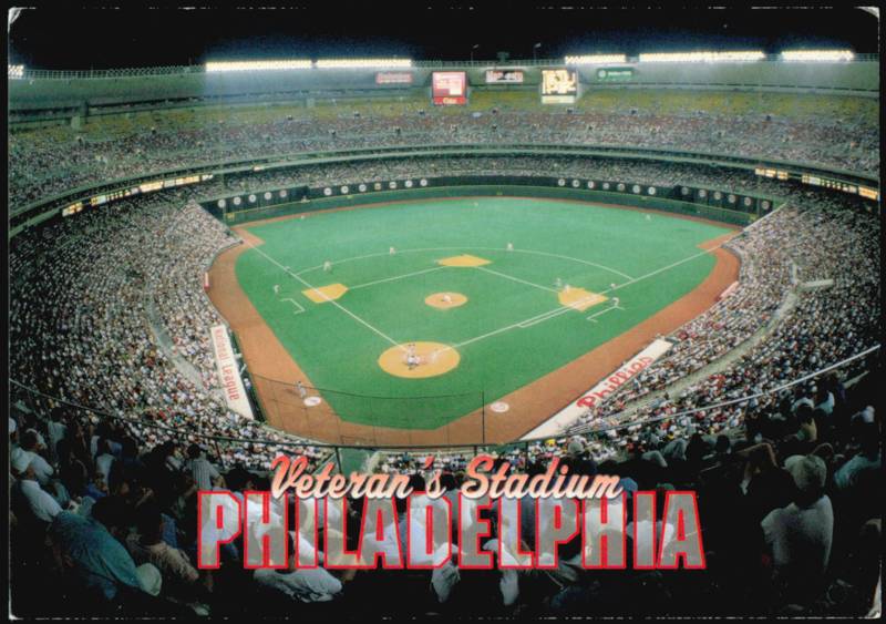 Veteran's Stadium Phillies Baseball Game at Night Philadelphia Pennsylvania