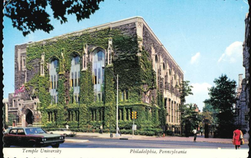 Temple University Ivy-Covered Campus Building Philadelphia Pennsylvania