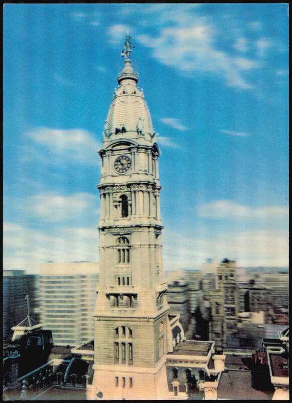 City Hall Tower and William Penn Statue 3-D Philadelphia Pennsylvania
