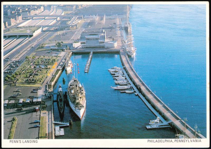 Penn's Landing Waterfront with USS Olympia & Becuna Philadelphia Pennsylvania