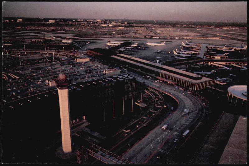 O'Hare Airport Aerial View with Terminals & Planes Chicago Illinois