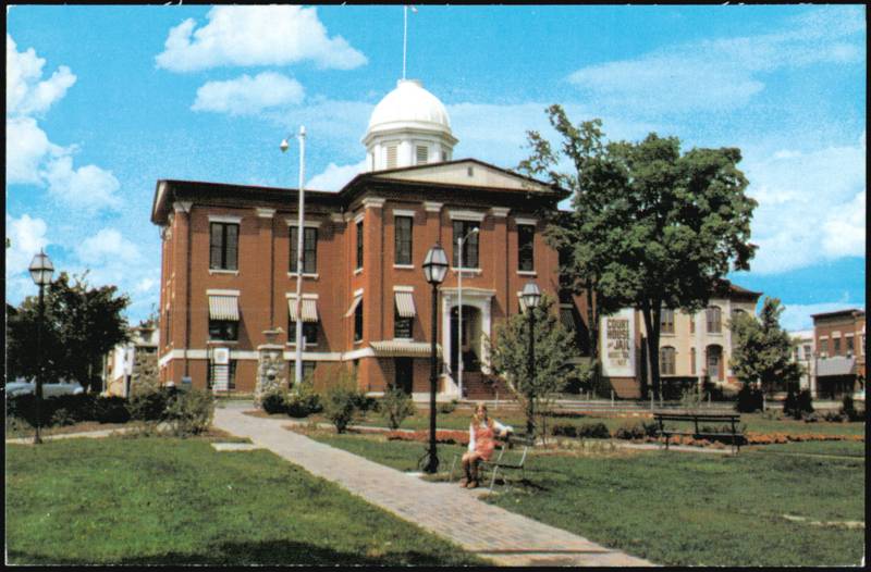 Historic Old Courthouse and Jail on Picturesque City Square Woodstock Illinois
