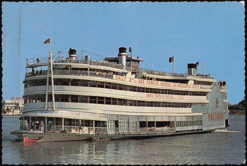 S.S. President Five-Deck Steamer on Mississippi River New Orleans Louisiana